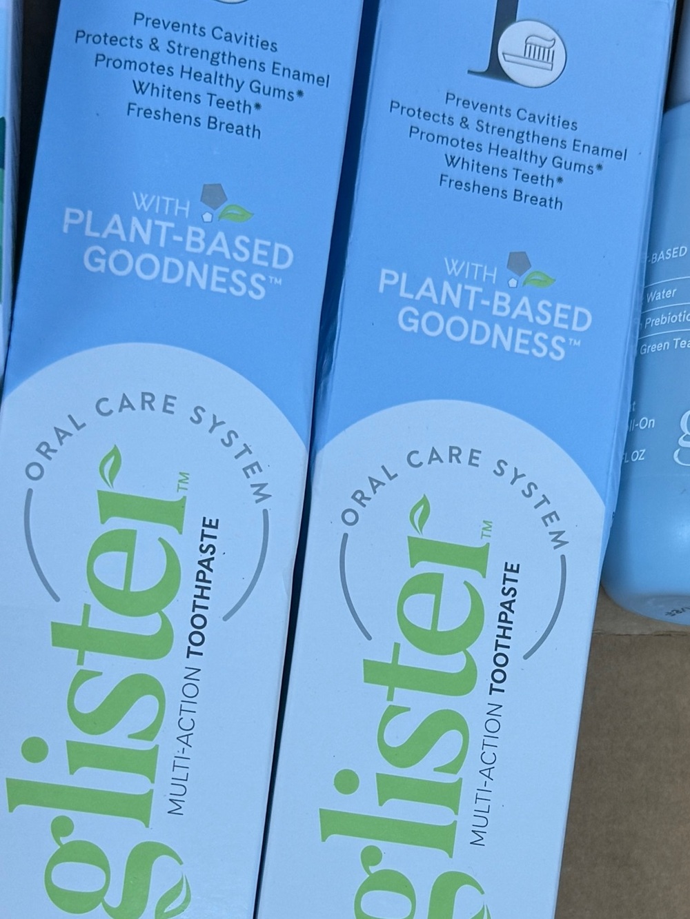 Spry OgoP Lister Plant-Based Toothpaste in Light Blue Packaging
